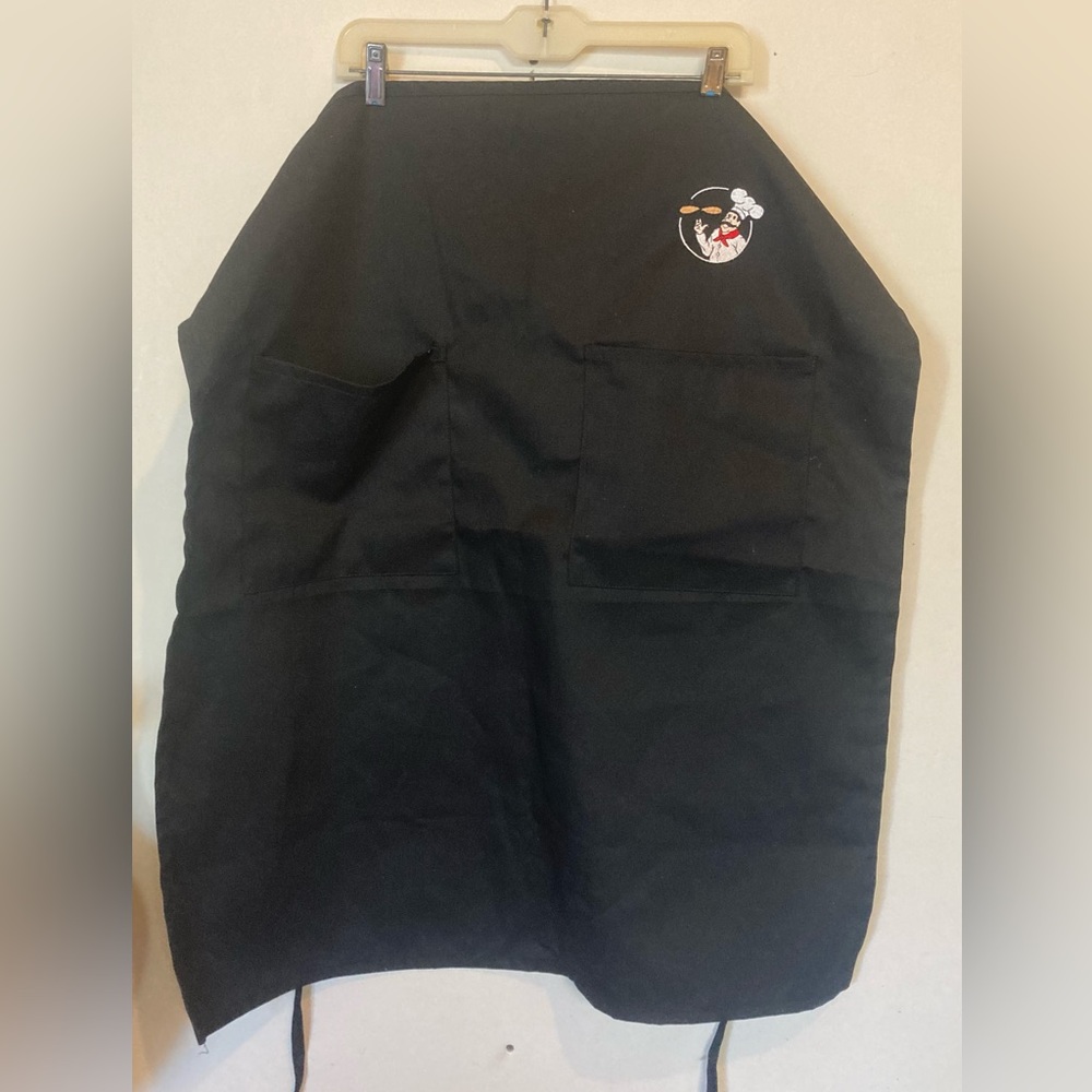 New Black Waist Apron with Pizza Chef Embroidery